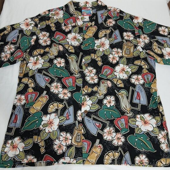 Joe Kealoha Original Men's Short Sleeve Hawaiian Rayon Shirt XL Tiki Cocktails - Picture 2 of 6